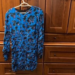 Zara Blue and Black Floral Dress